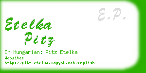 etelka pitz business card